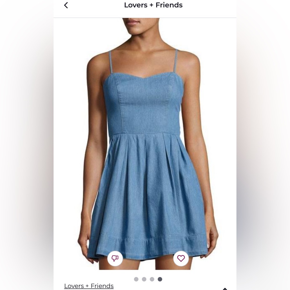 Never worn. Lovers and Friends Mini Fit and Flare Denim Dress in Small - Picture 6 of 7
